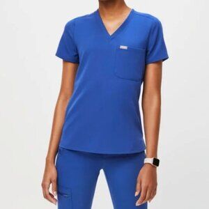 {FIGS}: Catarina One Pocket Top + Zamora High Waisted Jogger Pant / Winning Blue